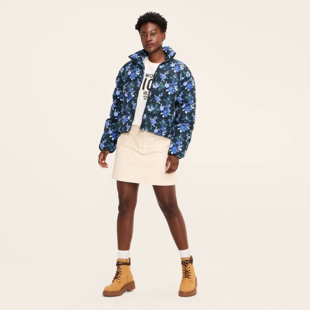 Woolrich - Women's Floral Puffer Jacket - Woolrich Blue L Blue